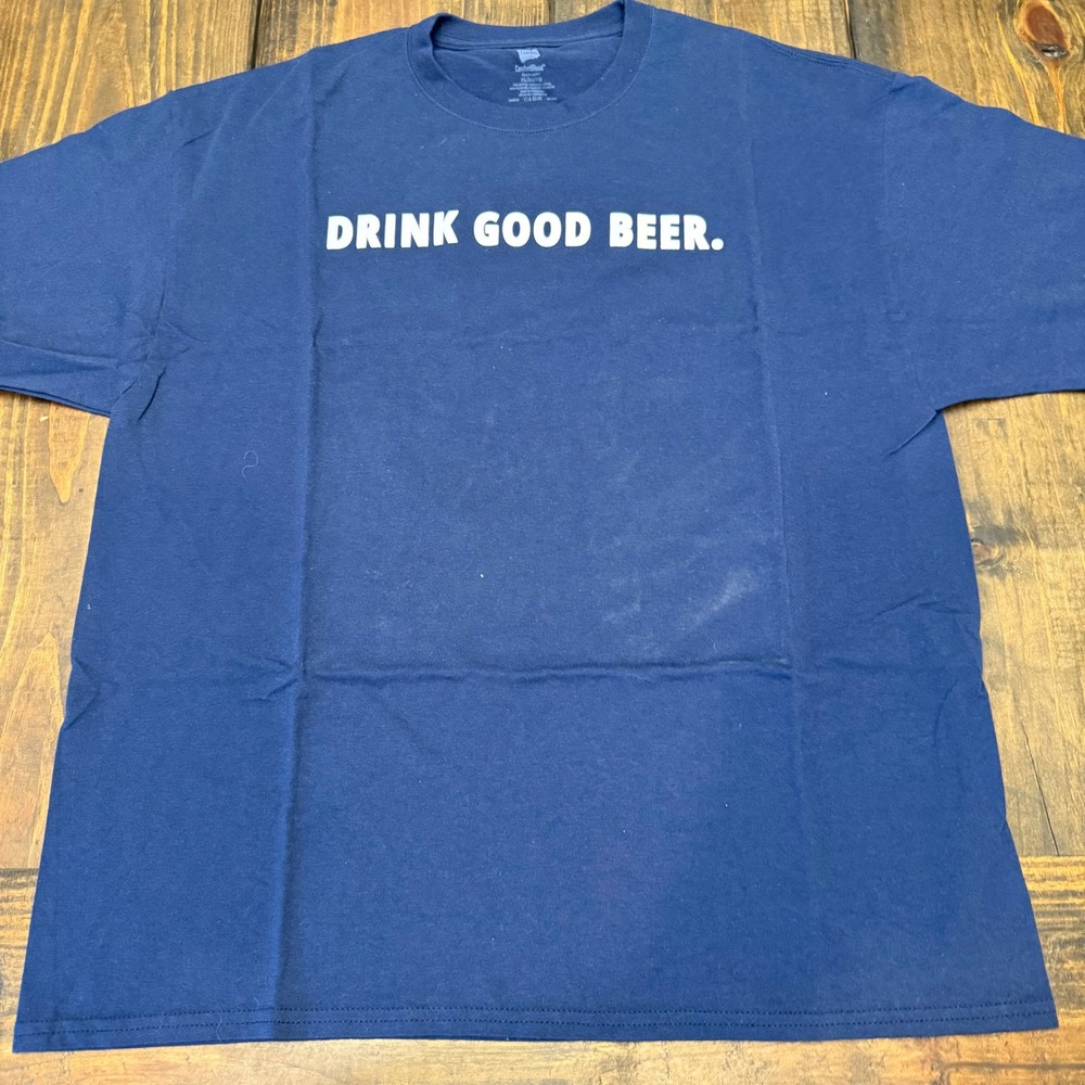 Hanes Mens XL Navy Joe's Craft Beer Oxford Miss Drink Good Beer Graphic T-Shirt